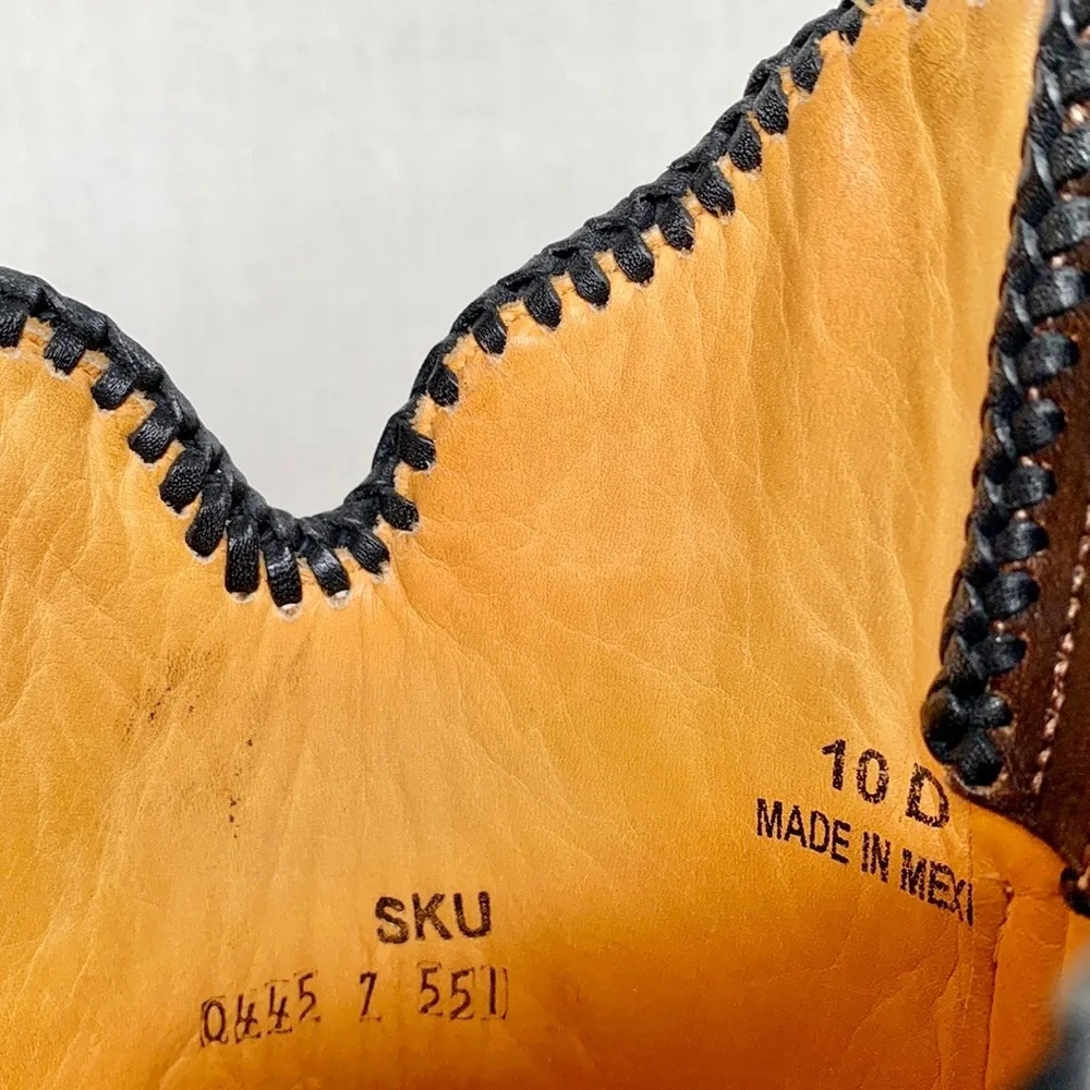 SOLD OLD GRINGO BOOT STAR Tooled Leather Handmade Brown Cowboy Western Boots 10 - Picture 9 of 14